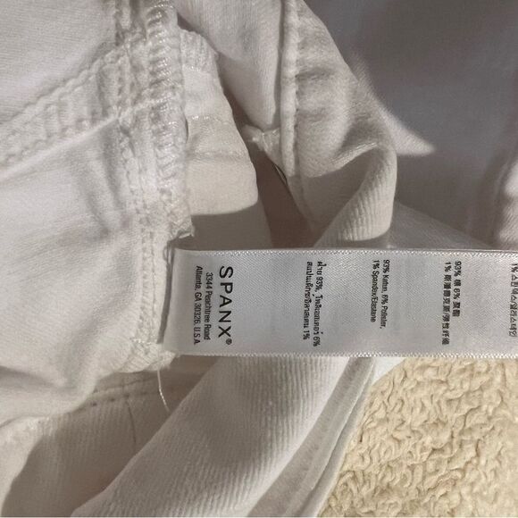 Spanx White Pull on side zip Ankle cropped jeans Size S/P - Picture 9 of 10